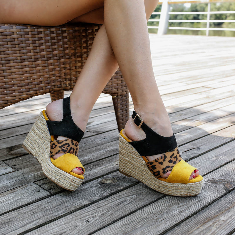 Sandale dama cu platforma Allena - Yellow
