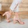 Sandale dama cu toc Leticia - Pink