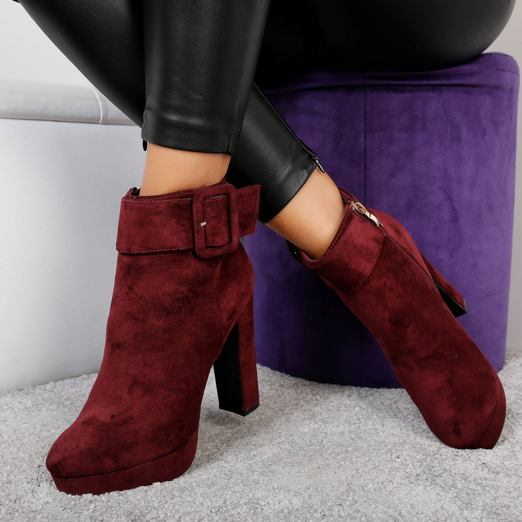 Botine dama Dona - Bordo