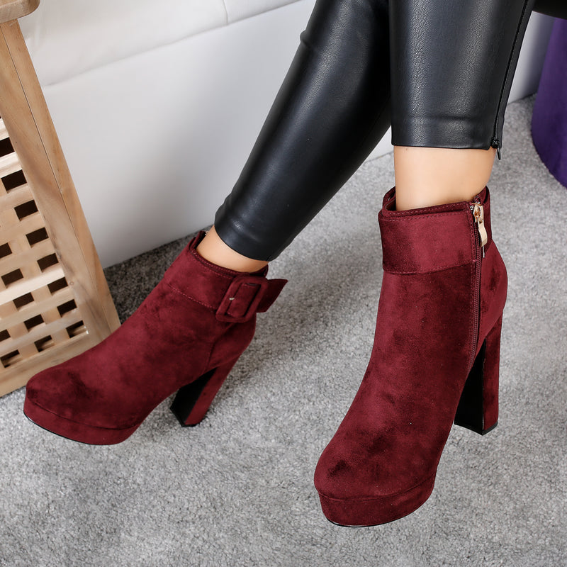 Botine dama Dona - Bordo