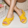 Papuci dama cu platforma Marina - Yellow
