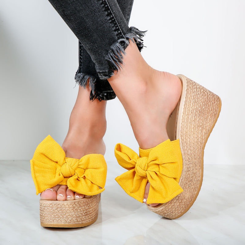 Papuci dama cu platforma Vaya - Yellow