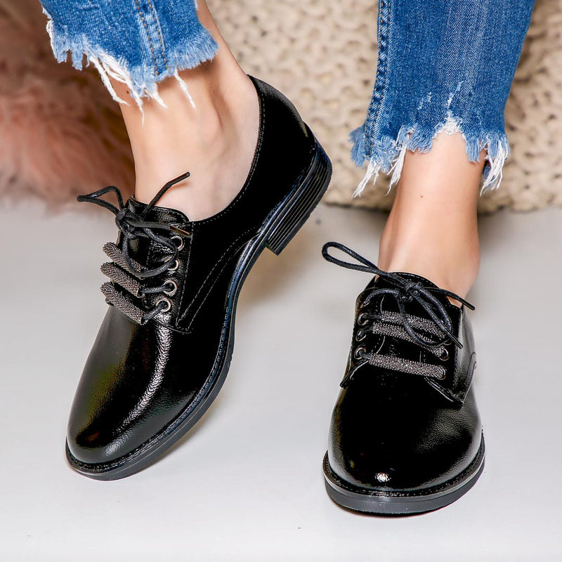 Pantofi dama Rila - Black Leather
