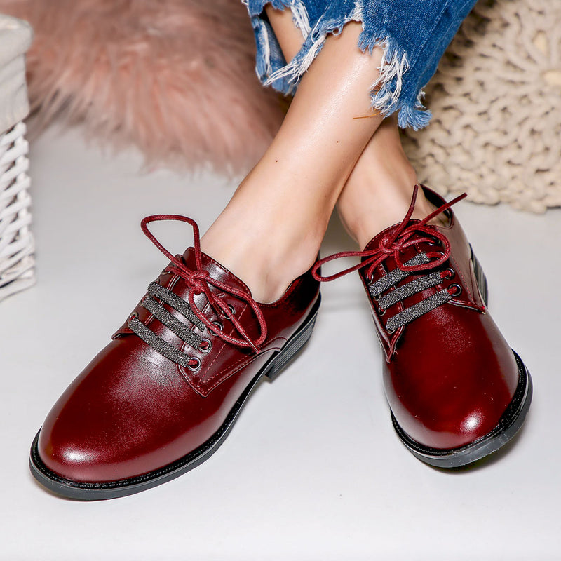 Pantofi dama Rila - Red Leather