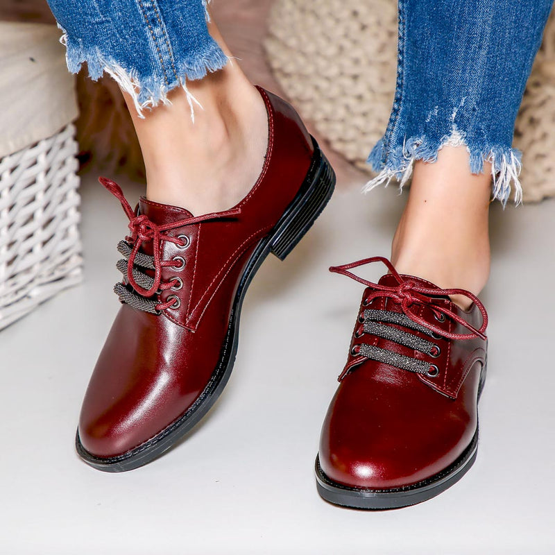 Pantofi dama Rila - Red Leather
