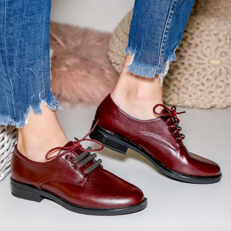 Pantofi dama Rila - Red Leather