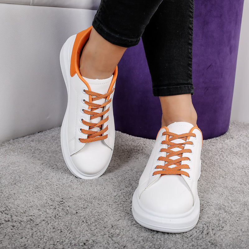 Pantofi sport Evona - White/Orange