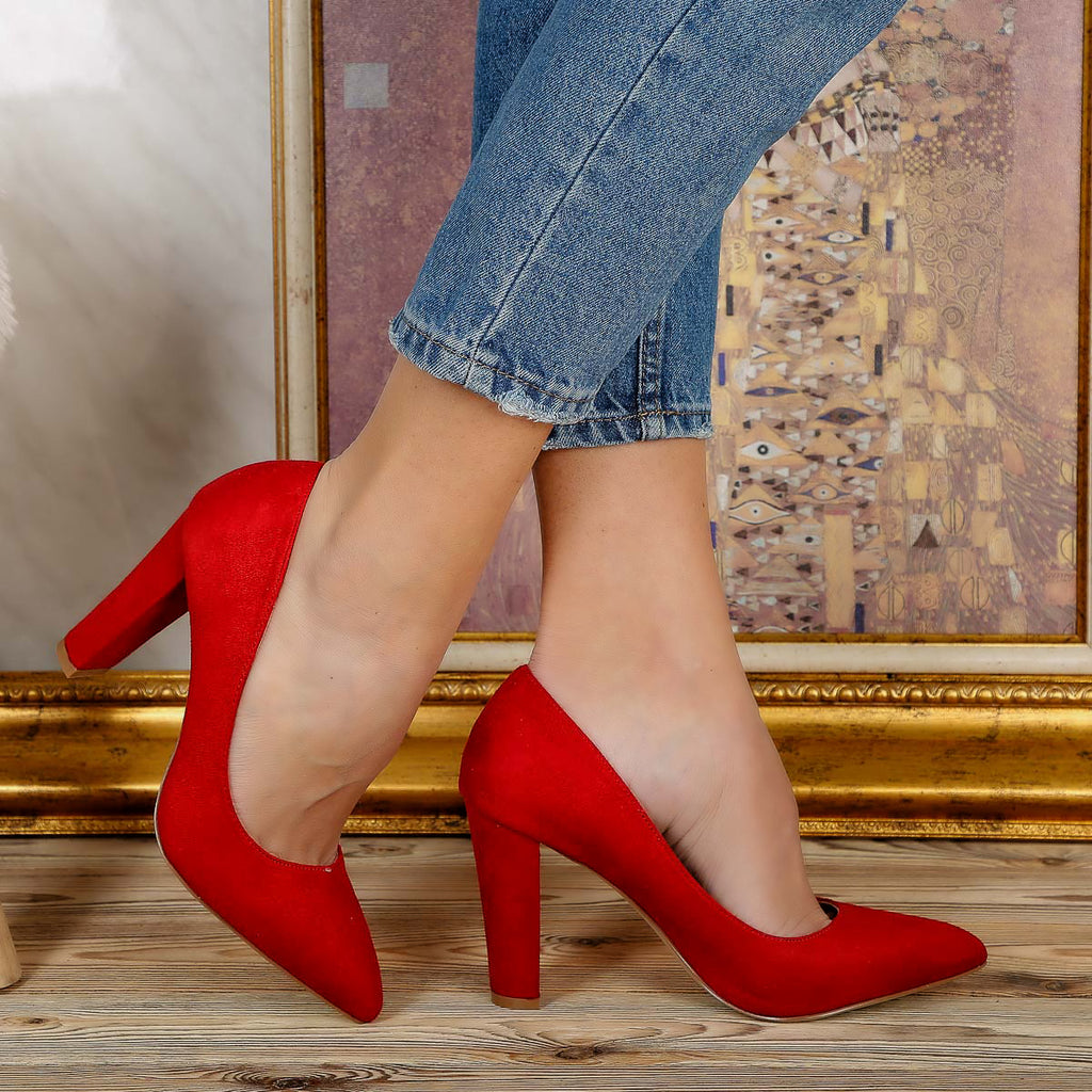 Pantofi dama cu toc Selena - Red