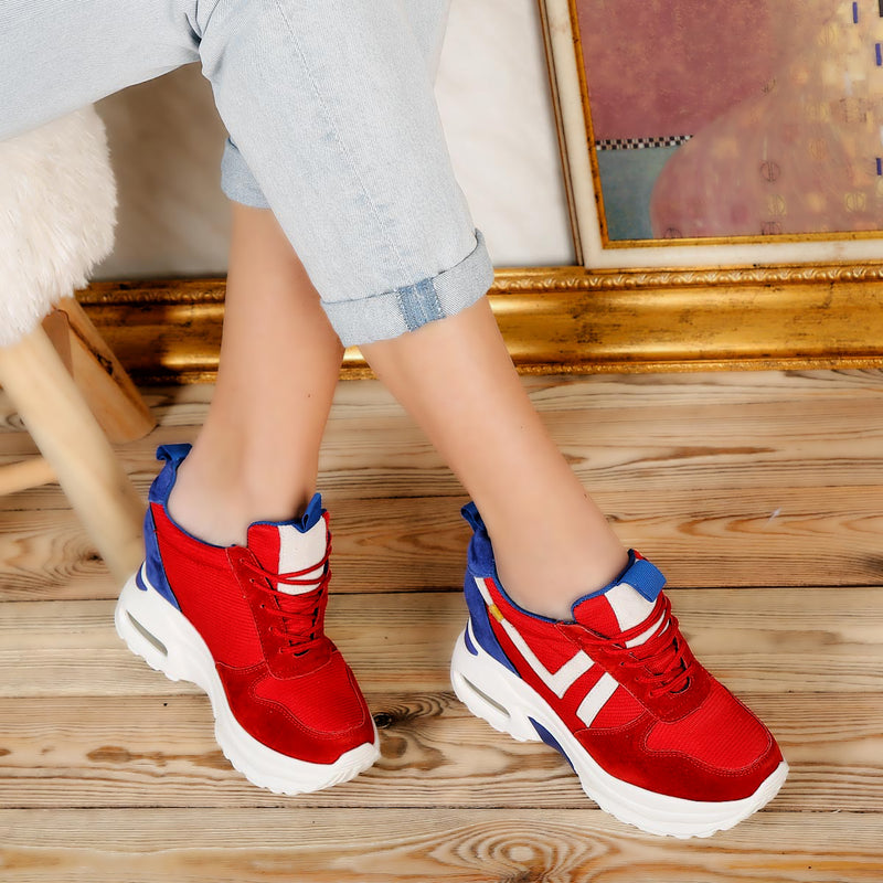 Pantofi sport cu platforma Sibila - Red