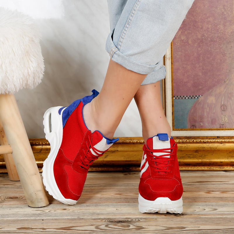 Pantofi sport cu platforma Sibila - Red