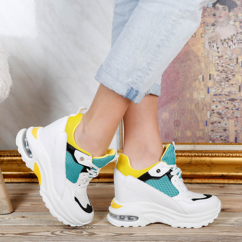 Pantofi sport cu platforma Artemida - White/Green