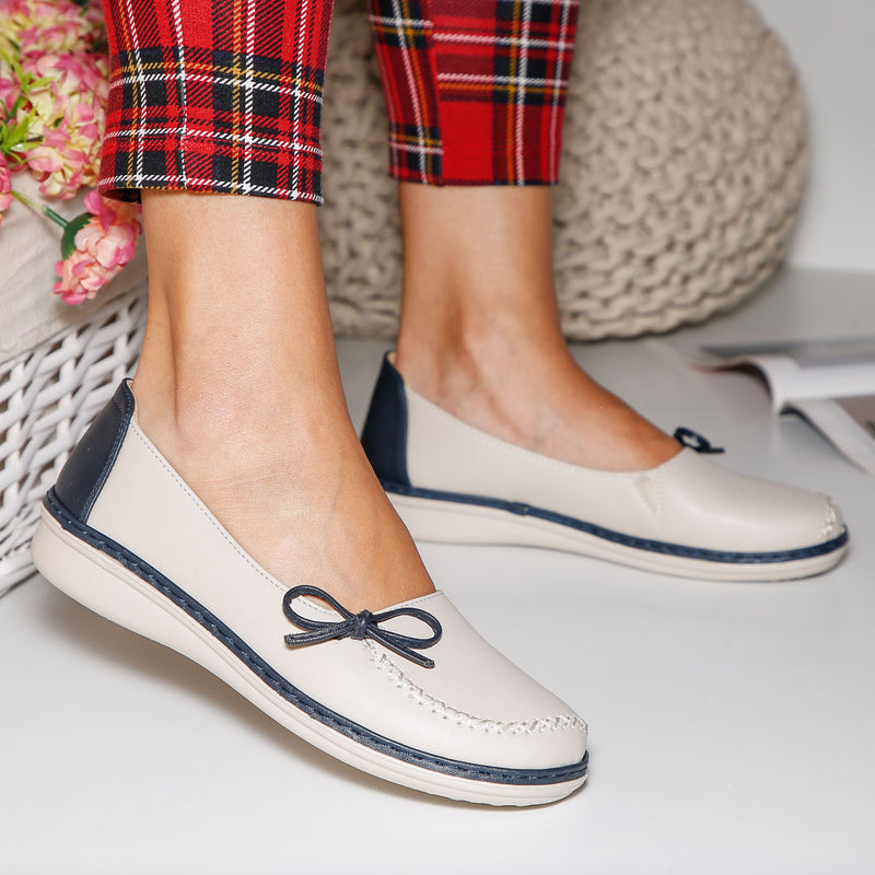 Pantofi dama Kristena - Beige/Blue