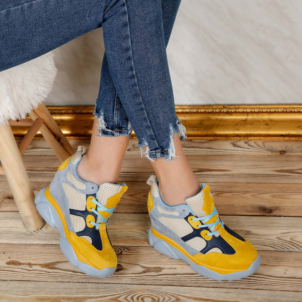 Pantofi sport cu platforma Juli - Yellow
