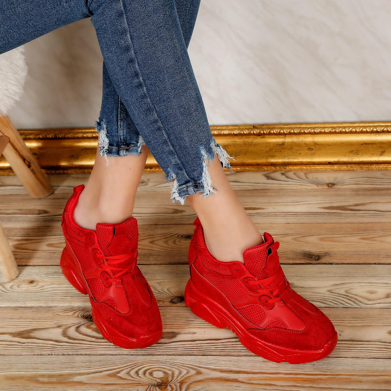 Pantofi sport cu platforma Juli - Red