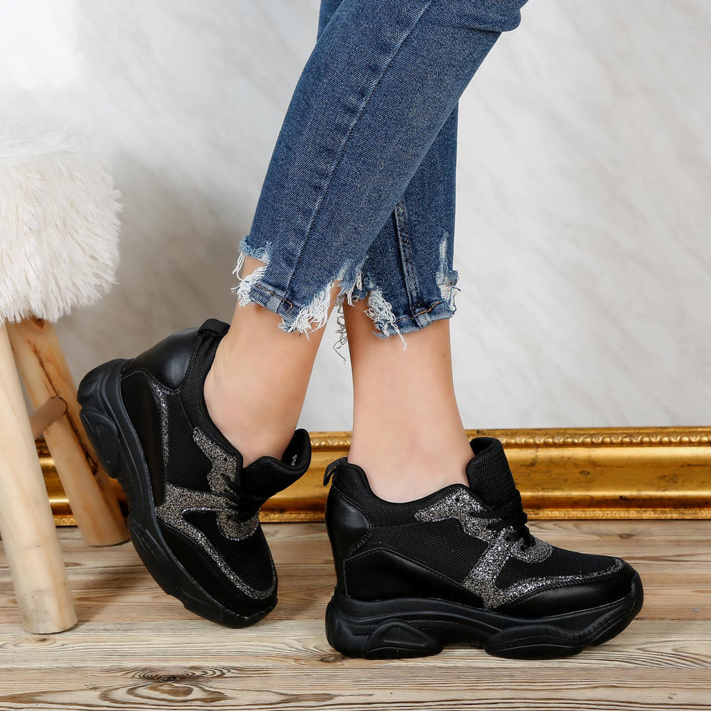 Pantofi sport cu platforma Zahida - Black
