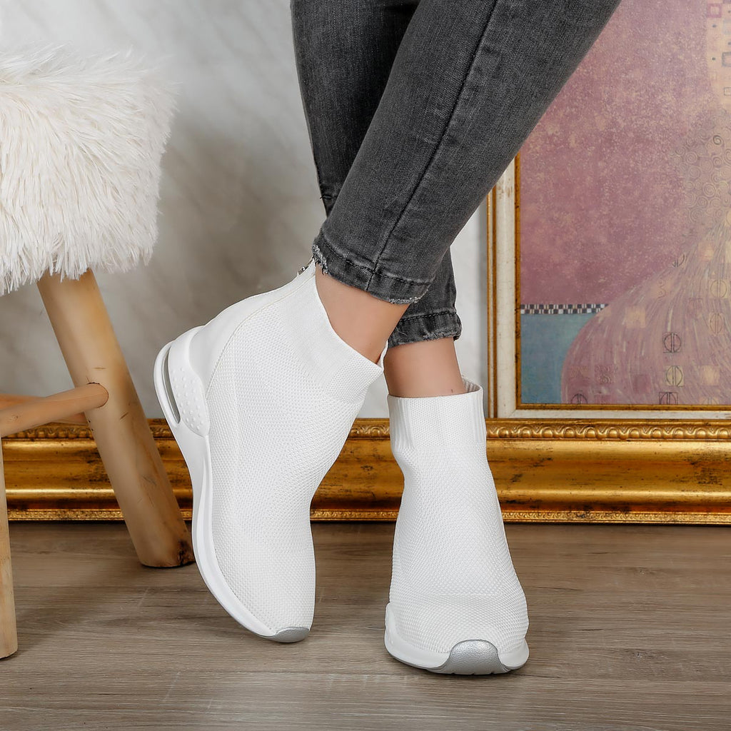 Pantofi sport cu platforma Afrodita - White