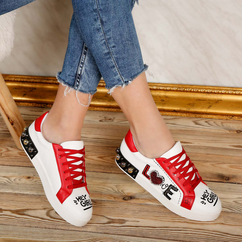 Pantofi sport Love - White/Red