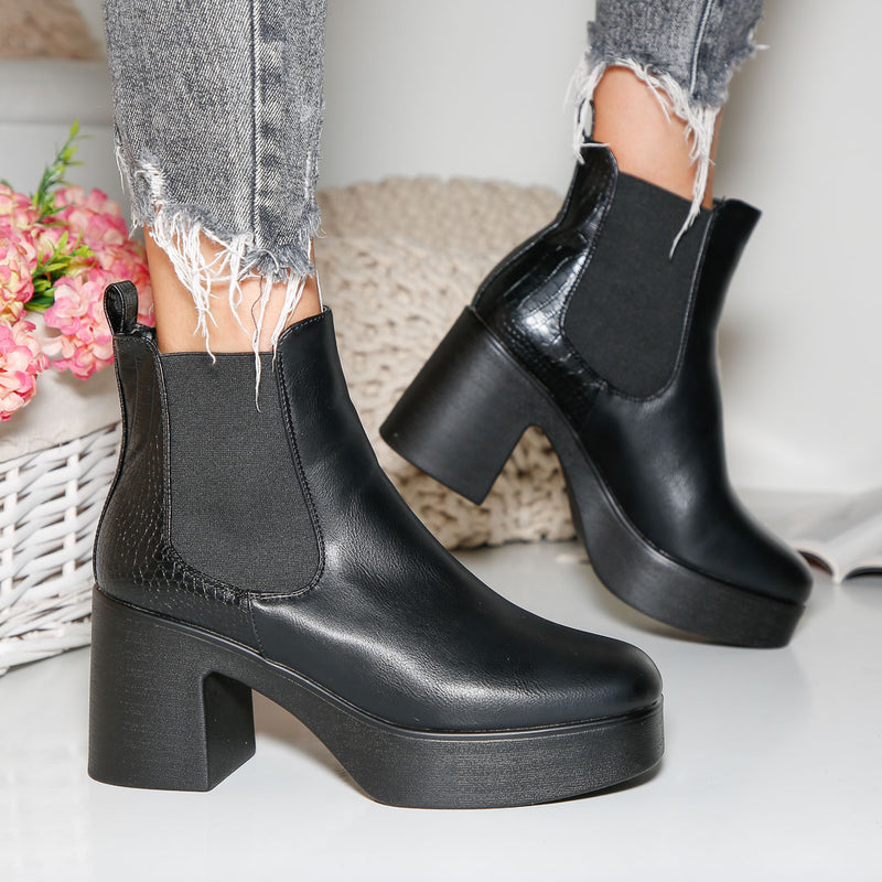 Botine dama Saraya - All Black