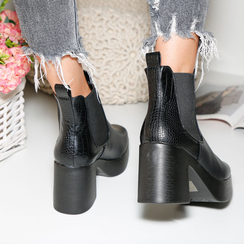 Botine dama Saraya - All Black