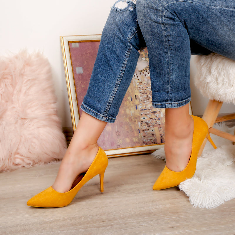Pantofi dama cu toc Kalea - Yellow