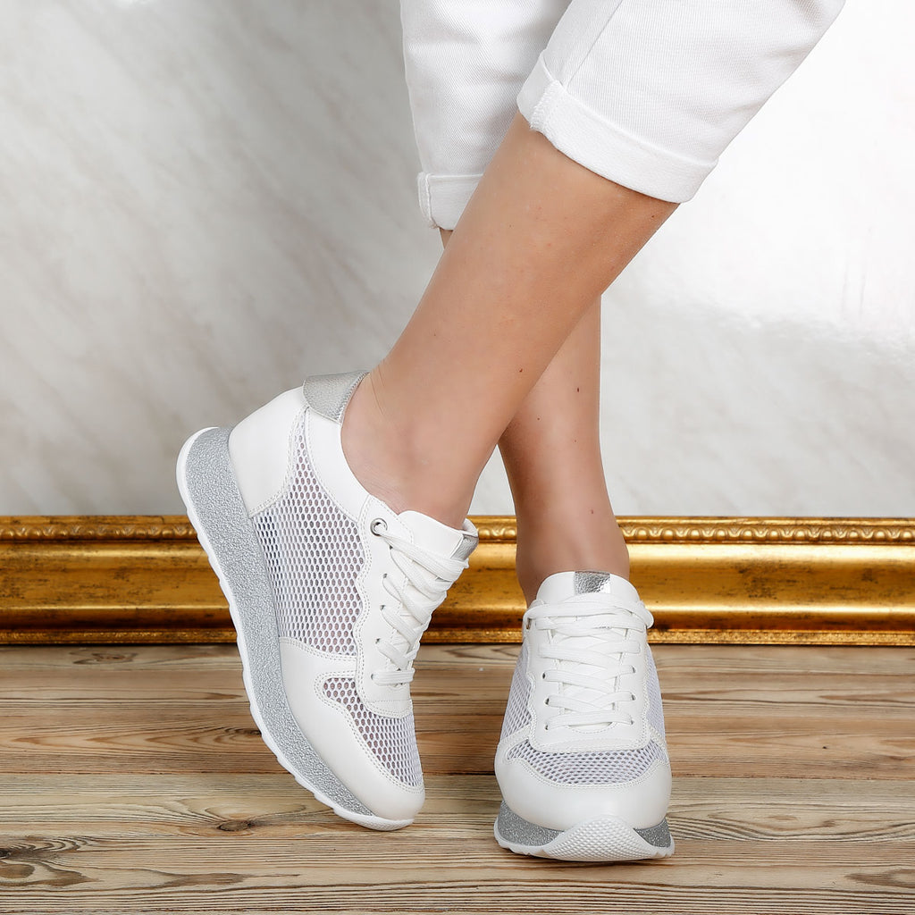 Pantofi sport cu platforma Donatella - White