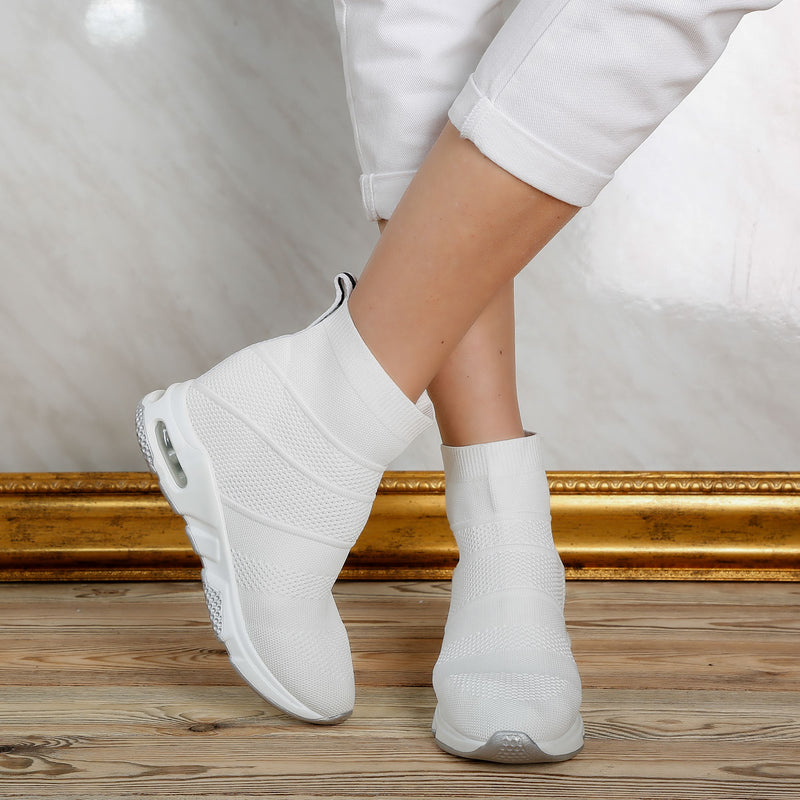 Pantofi sport cu platforma Kylie - White