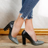 Pantofi dama cu toc Rebeka - Silver