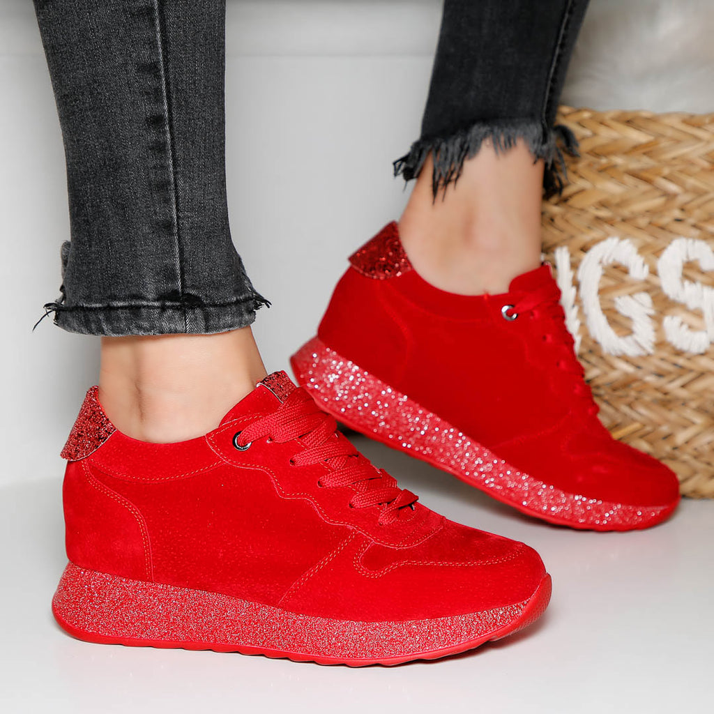 Pantofi sport cu platforma Barbara - Red