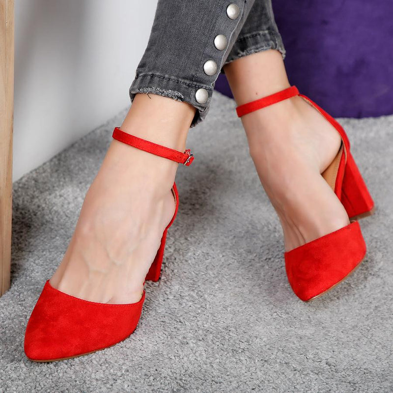 Pantofi cu toc Amiliya - Red