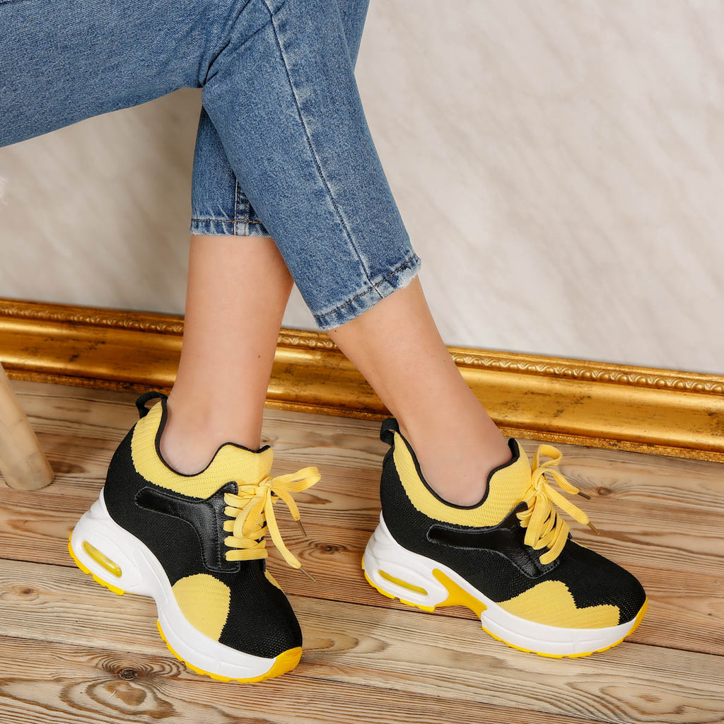 Pantofi sport cu platforma Liana - Yellow