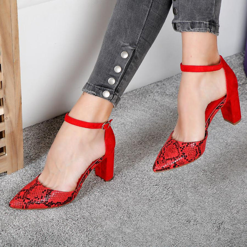 Pantofi cu toc Mikeyla - Red