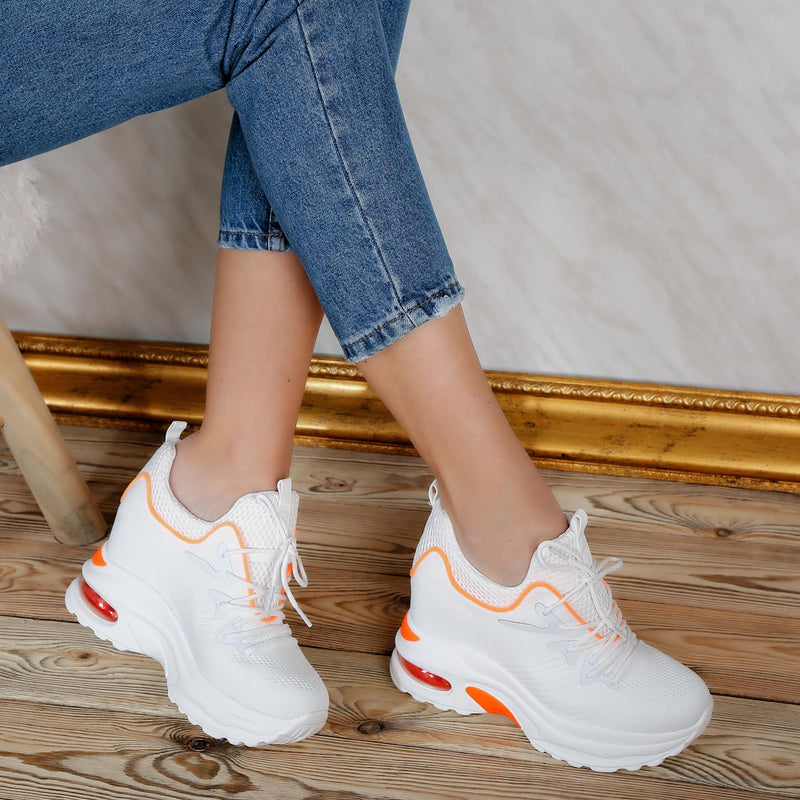 Pantofi sport cu platforma Tonia - White