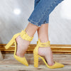 Pantofi dama cu toc Evelyn - Yellow