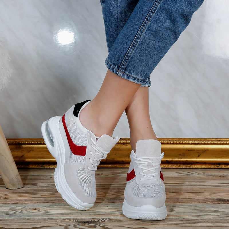 Pantofi sport cu platforma Olena - White