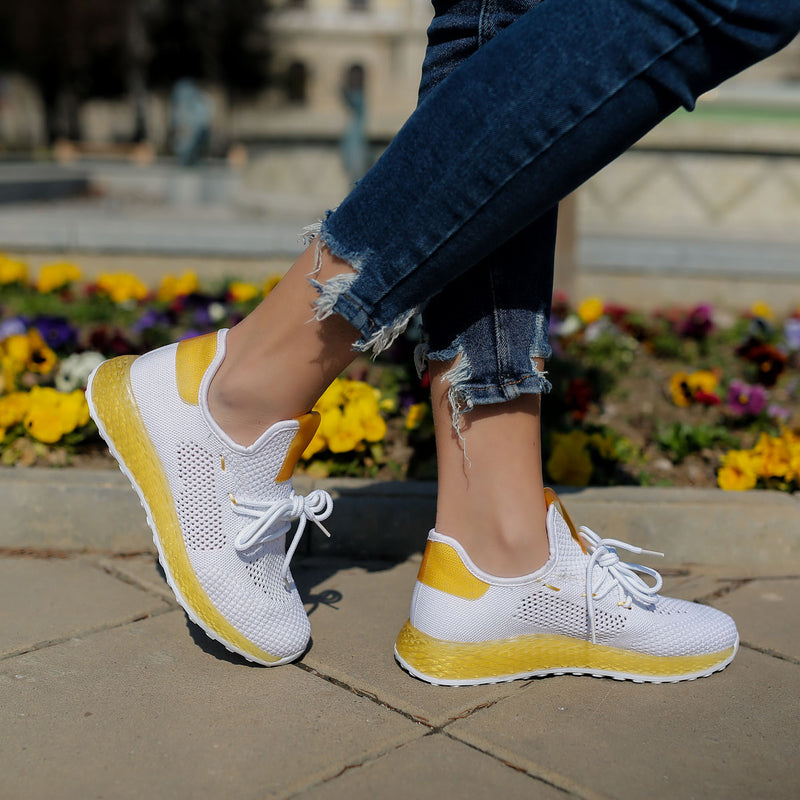 Pantofi sport Erna - White/Yellow