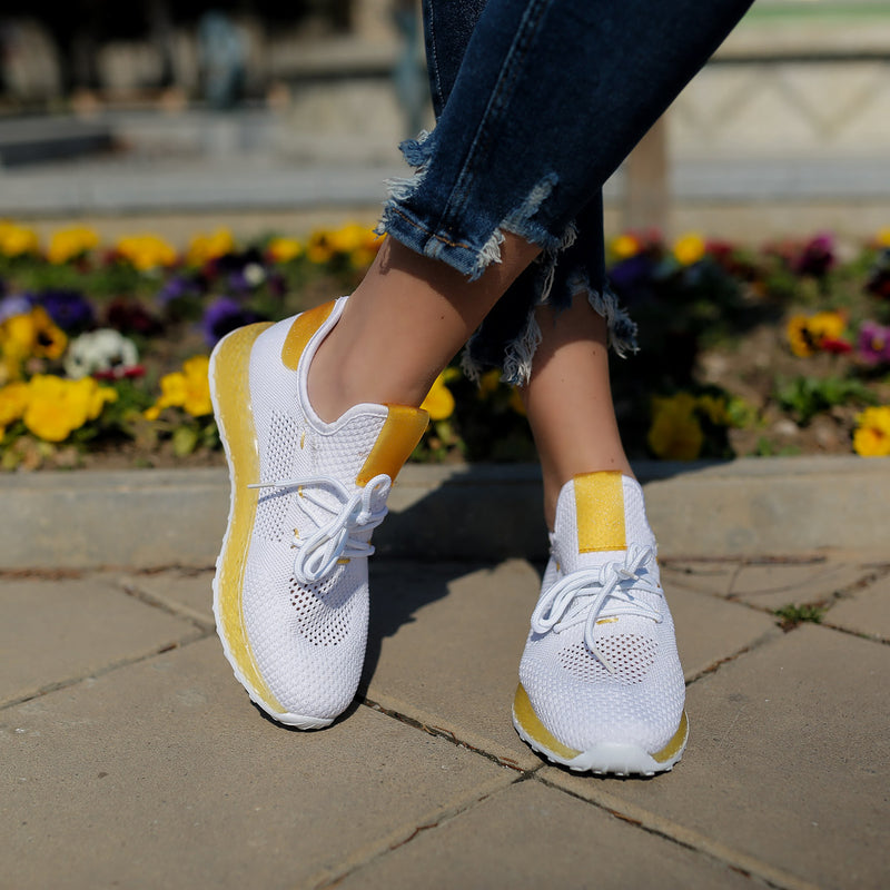 Pantofi sport Erna - White/Yellow