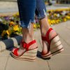 Sandale dama cu platforma Debra - Red