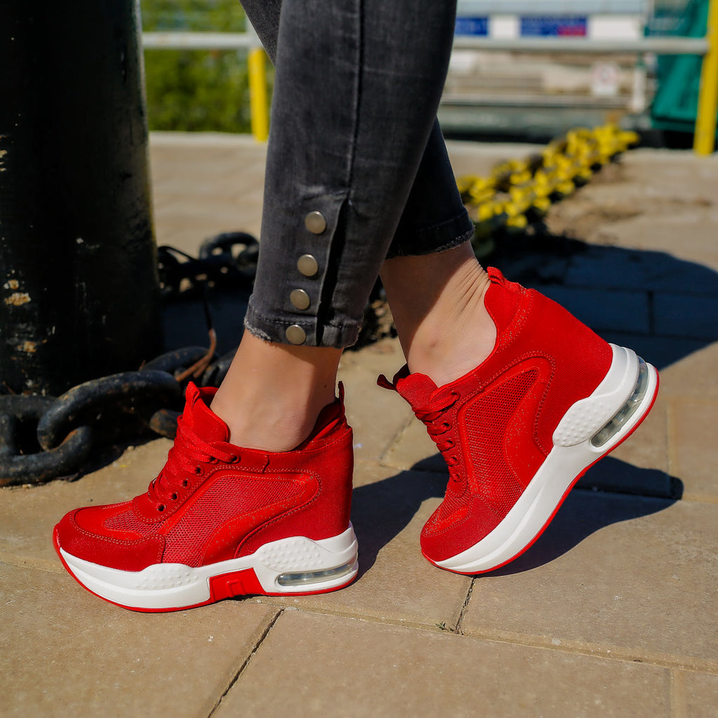 Pantofi sport cu platforma Hellen - Red