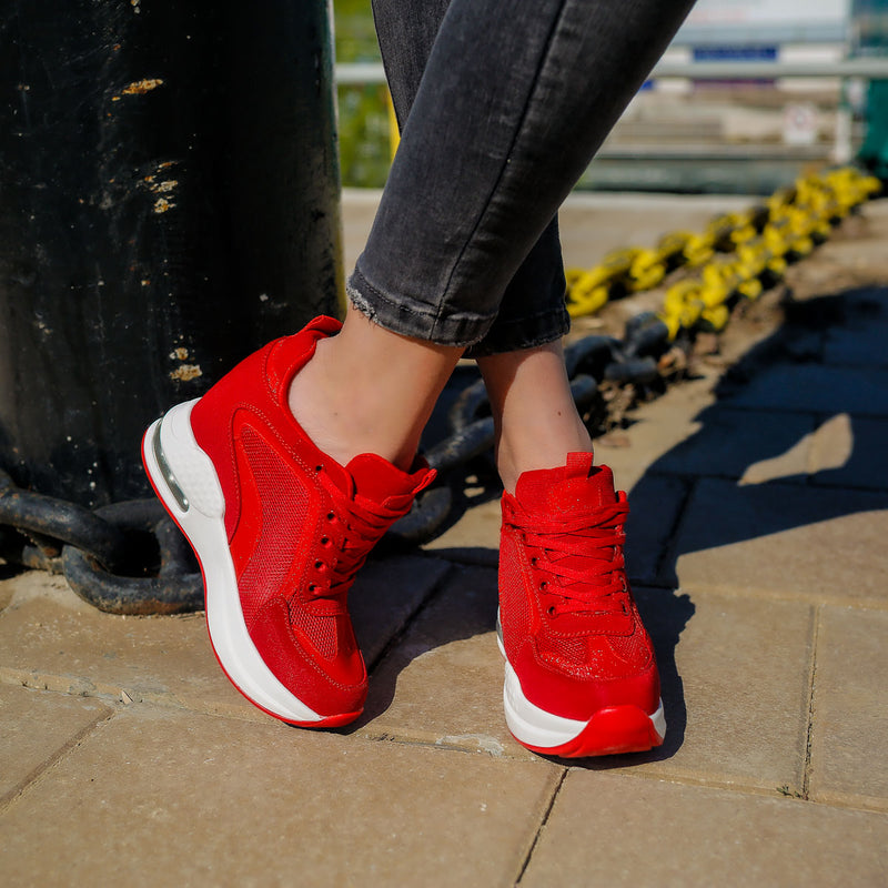 Pantofi sport cu platforma Hellen - Red