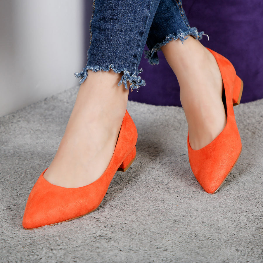 Pantofi dama cu toc Ilayza - Orange