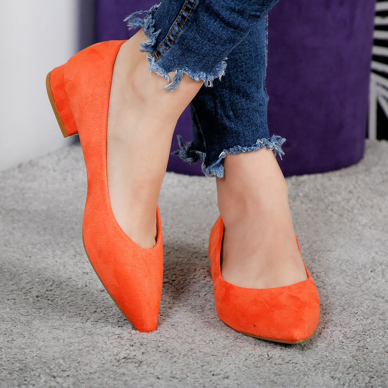 Pantofi dama cu toc Ilayza - Orange