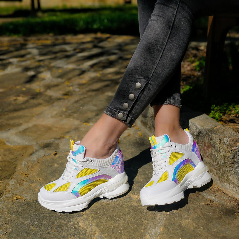 Pantofi sport Whitney - White/Yellow