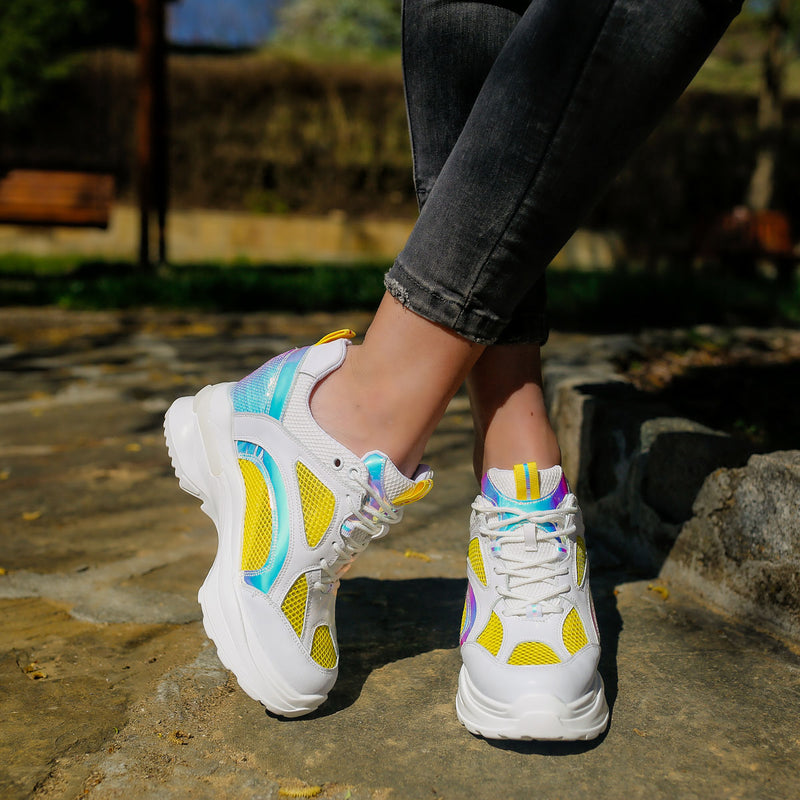 Pantofi sport Whitney - White/Yellow