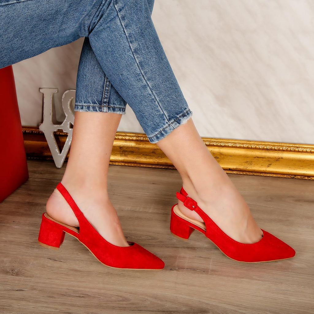 Pantofi dama cu toc Ann - Red
