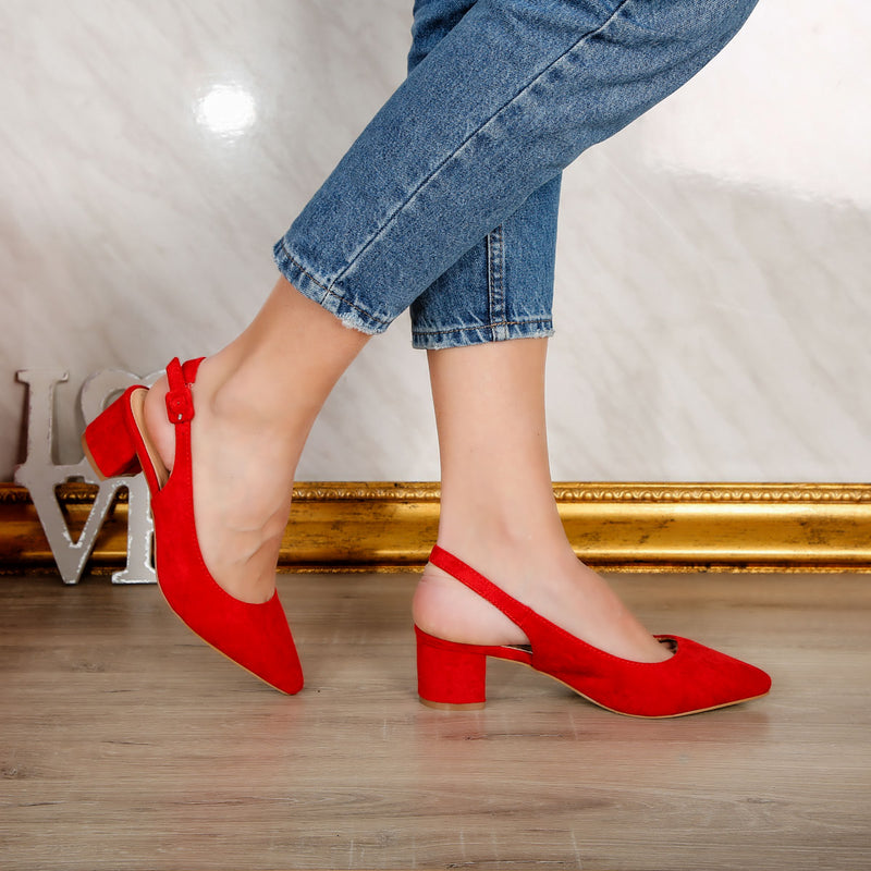 Pantofi dama cu toc Ann - Red