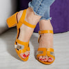 Sandale dama cu toc Jinna - Yellow