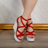 Sandale dama cu platforma Luiza - Red