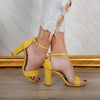 Sandale dama cu toc Melina - Yellow