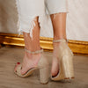 Sandale dama cu toc Olana - Gold