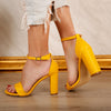 Sandale dama cu toc Delinda - Yellow